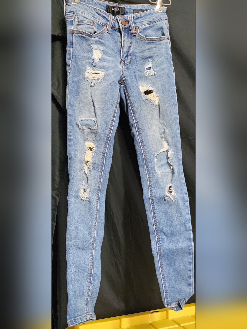 Black Label Distressed Light Blue Skinny Jeans Women's Waist 25 Size 0